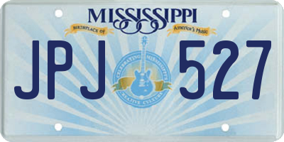 MS license plate JPJ527