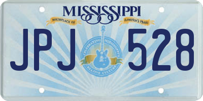 MS license plate JPJ528