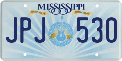 MS license plate JPJ530