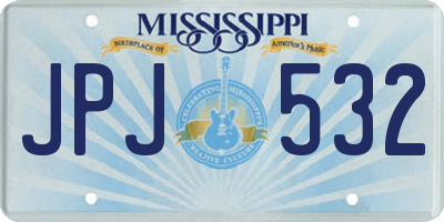 MS license plate JPJ532