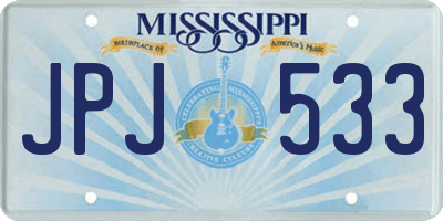 MS license plate JPJ533