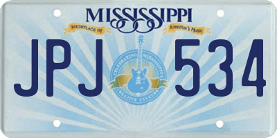 MS license plate JPJ534