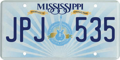 MS license plate JPJ535