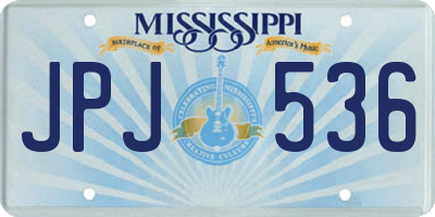 MS license plate JPJ536
