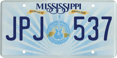MS license plate JPJ537
