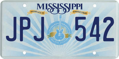 MS license plate JPJ542