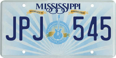 MS license plate JPJ545
