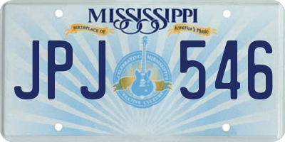 MS license plate JPJ546