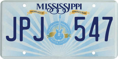 MS license plate JPJ547