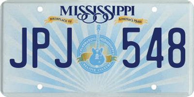 MS license plate JPJ548