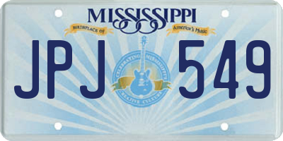 MS license plate JPJ549