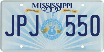 MS license plate JPJ550