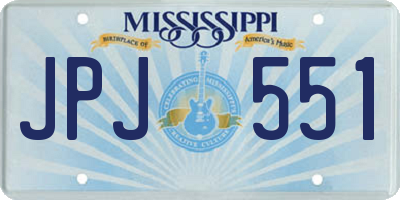 MS license plate JPJ551