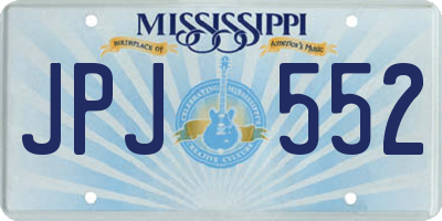 MS license plate JPJ552
