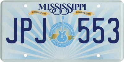 MS license plate JPJ553