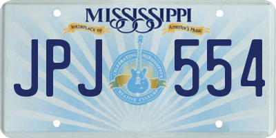 MS license plate JPJ554