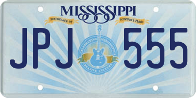 MS license plate JPJ555