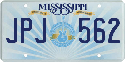 MS license plate JPJ562