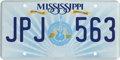 MS license plate JPJ563