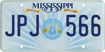 MS license plate JPJ566