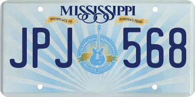 MS license plate JPJ568