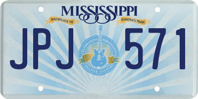 MS license plate JPJ571
