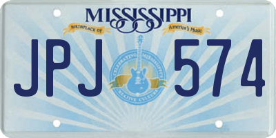 MS license plate JPJ574