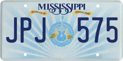 MS license plate JPJ575