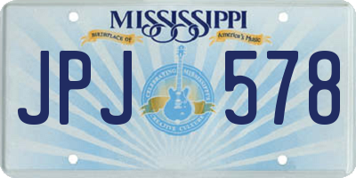 MS license plate JPJ578