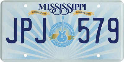 MS license plate JPJ579