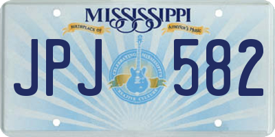 MS license plate JPJ582