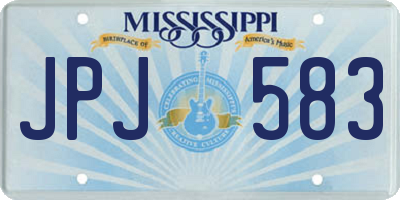 MS license plate JPJ583