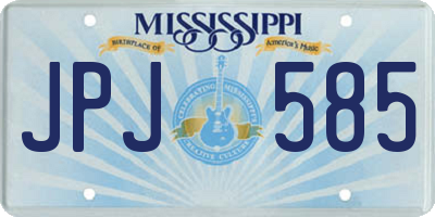MS license plate JPJ585