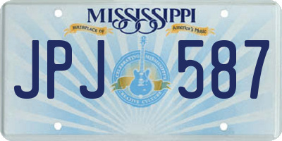 MS license plate JPJ587