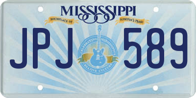 MS license plate JPJ589