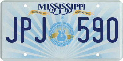 MS license plate JPJ590