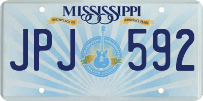 MS license plate JPJ592