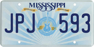 MS license plate JPJ593