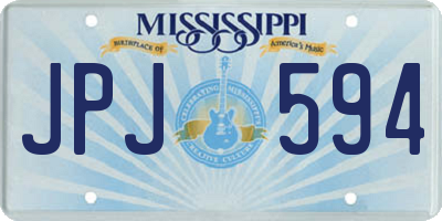 MS license plate JPJ594