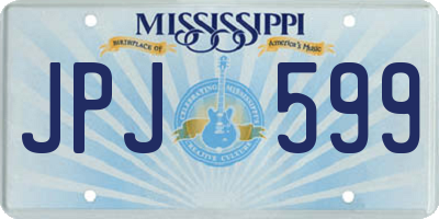 MS license plate JPJ599
