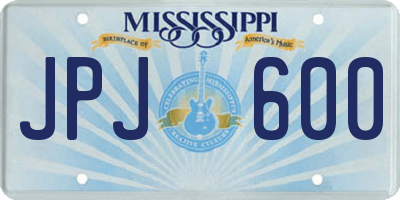 MS license plate JPJ600