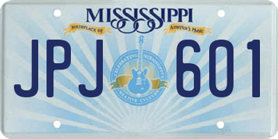 MS license plate JPJ601