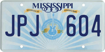 MS license plate JPJ604