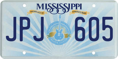 MS license plate JPJ605
