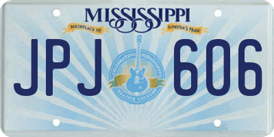 MS license plate JPJ606