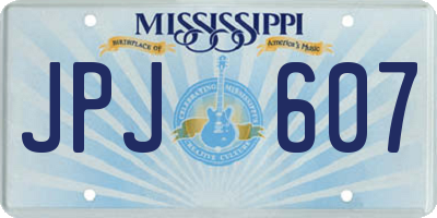 MS license plate JPJ607