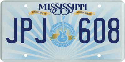 MS license plate JPJ608