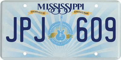 MS license plate JPJ609