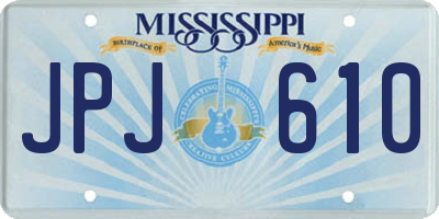 MS license plate JPJ610