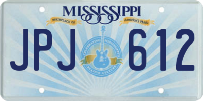 MS license plate JPJ612
